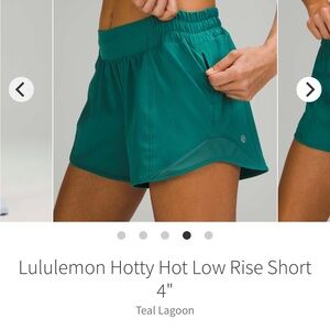 Lululemon Hotty Hot Low Rise Short 4"
Teal Lagoon